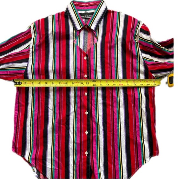 Ranch And Town VTG Long Sleeve Collared Multicolor Striped Button Down Women’s L - Picture 6 of 8